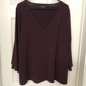 Maroon V Neck Blouse